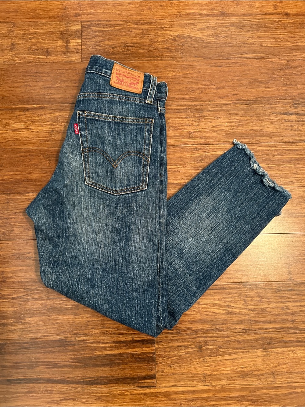 Levi’s White Oak Cone Denim Jeans Size: 27 - Mid rise, raw edge cut off